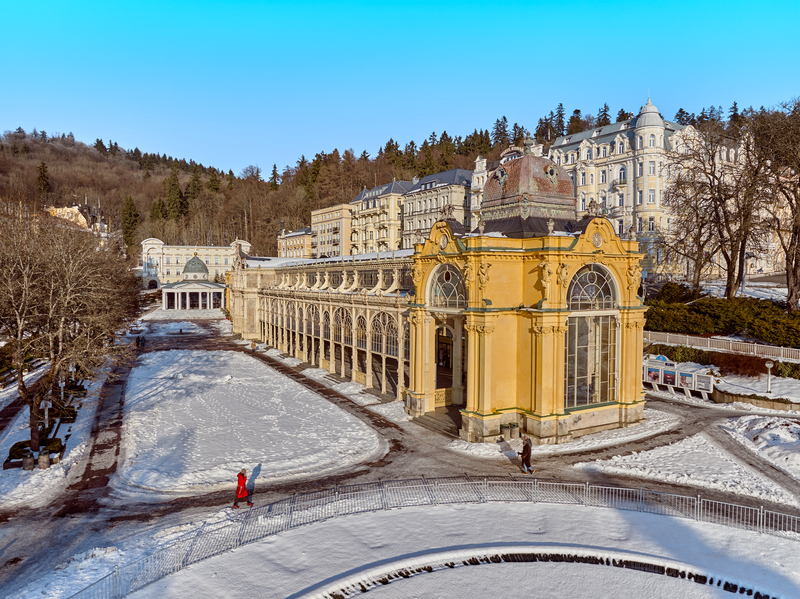Die Marienbader Kolonnaden im Winter